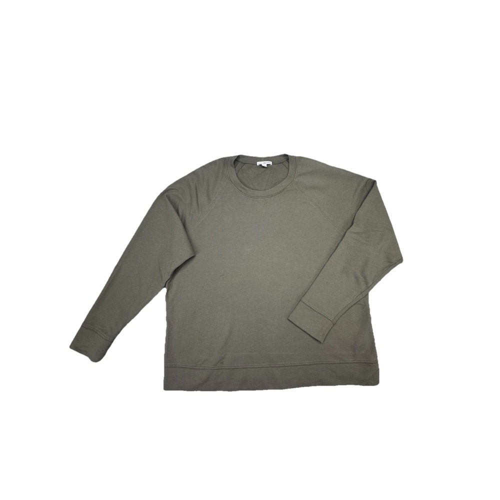 Women's Standard James Perse Olive Green Crewneck Sweatshirt Size 4